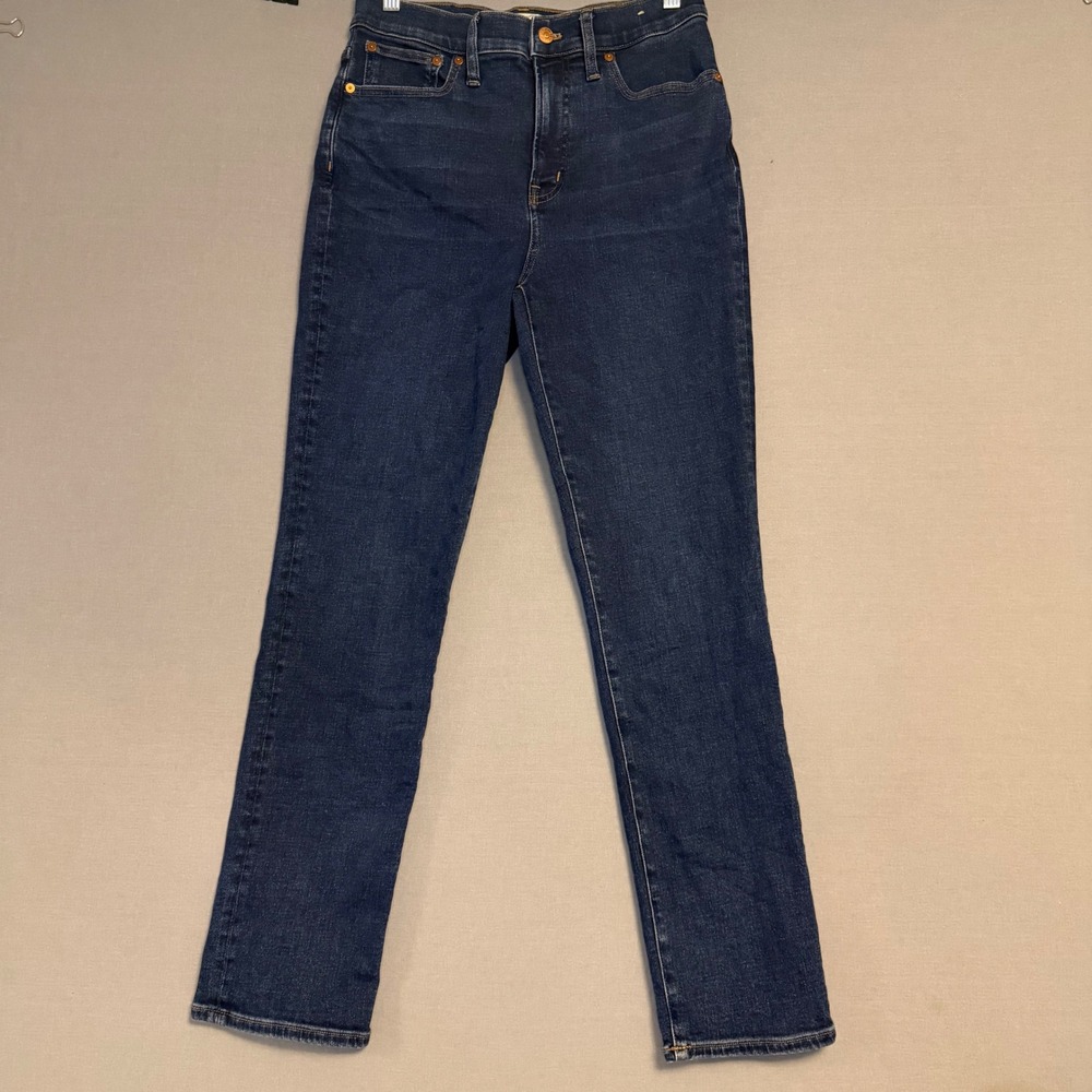 Madwell The Perfect Vintage Jean High Rise Straight Leg Dark Indigo Blue Size 28